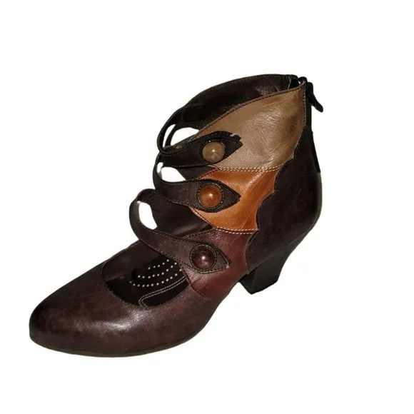 L' Artiste by Spring Step Womens Shoes Brown 39 Autumn Zip High Heel Pumps - Picture 1 of 9